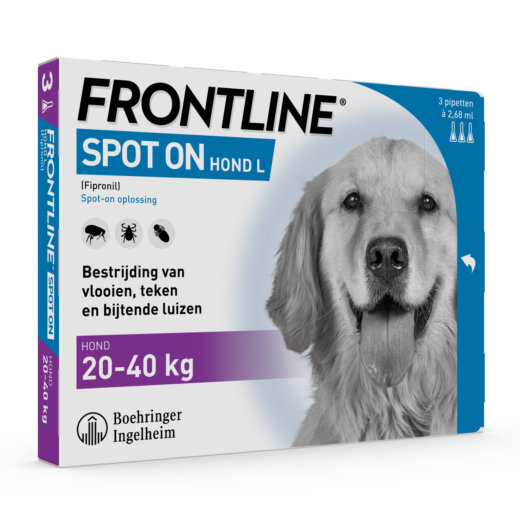 Frontline spot-on hond L (20-40 kg) 3 pip.