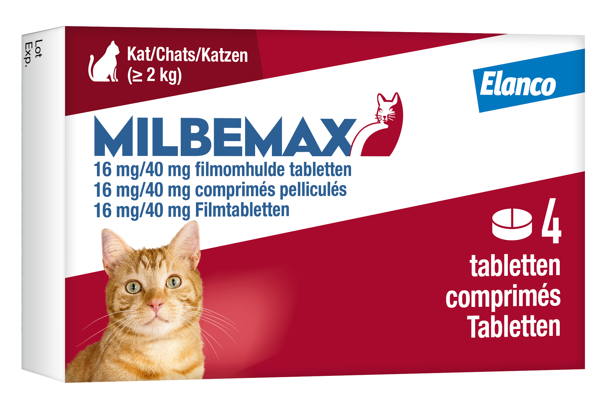 Milbemax grote kat 4 tabletten afbeelding