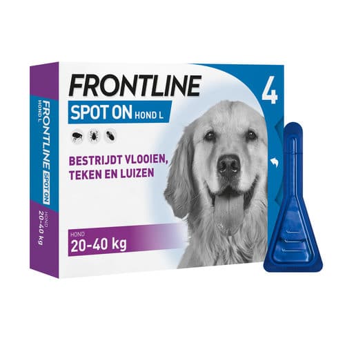 Frontline spot-on hond L (20-40 kg) 3 pip. + 1 gratis