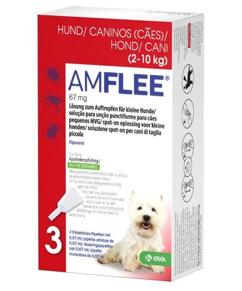 Dierenapotheek.nl Amflee Spot-on Hond 67 mg, 3 pipetten