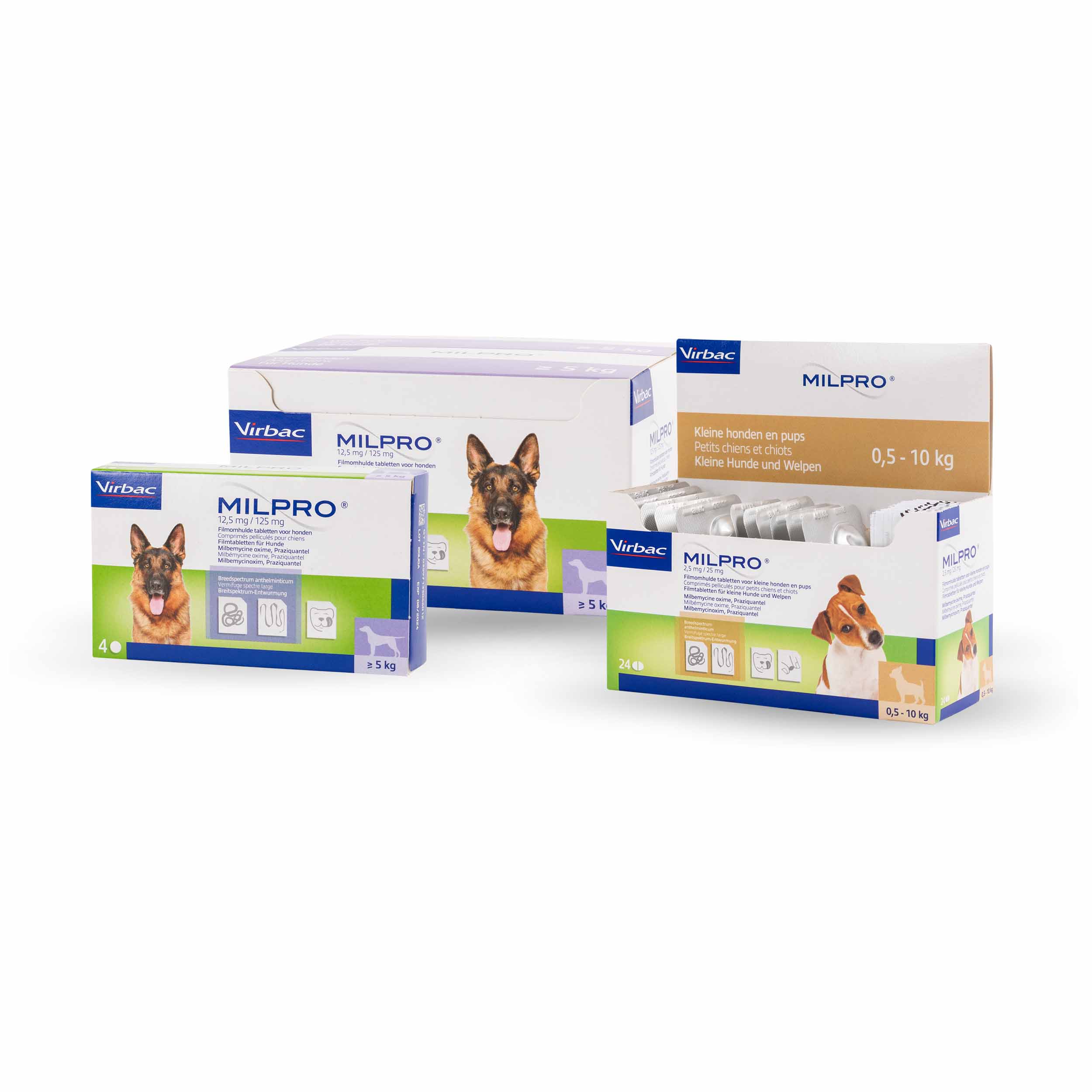 virbac-Milpro-hond-klein-groot-ontworming