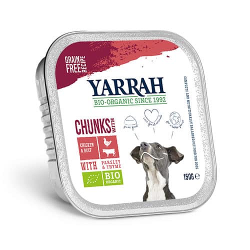 Yarrah – Natvoer Hond Kuipje Chunks met Rund Bio-1