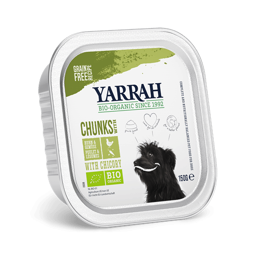 Yarrah – Natvoer Hond Kuipje Chunks met Kip & Groenten Bio-1