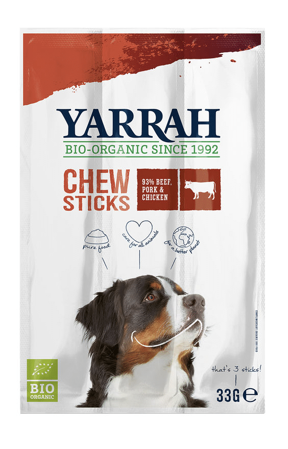 Yarrah - Hondensnack Chew Stick met Rund 25 x 33 gr