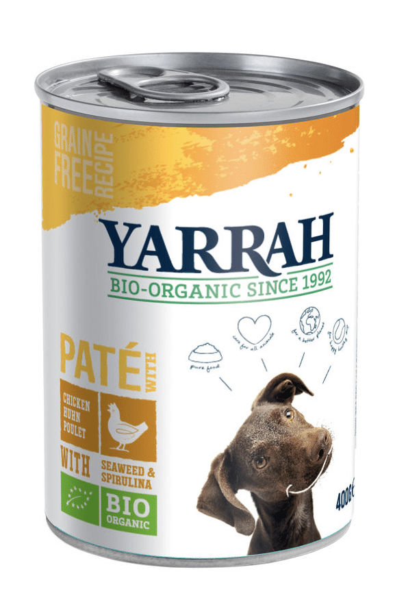 Yarrah – Paté Hond Blik met Kip Bio 12 x 400 gr-1