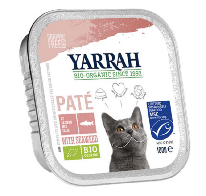 Yarrah – Paté Kat Kuipje met Zalm Bio 16 x 100 gr-1